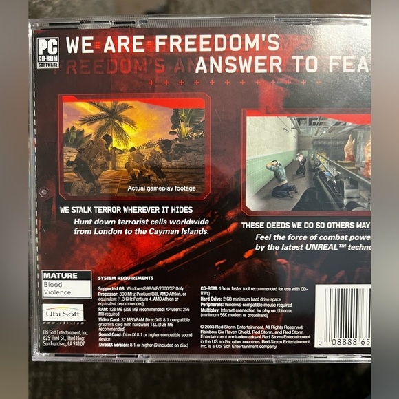 2003 PC CD ROM Tom Clancy's Rainbow Six 3 Raven Shield 2 disc Rated M - Picture 3 of 7